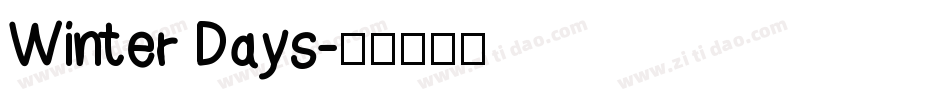 Winter Days字体转换